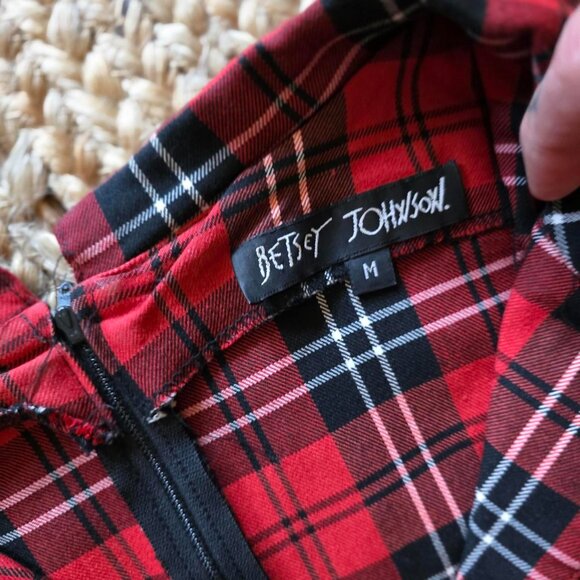 Vintage Betsey Johnson Red and Black Plaid Dress - Picture 4 of 8